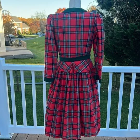 Petite Lanz Made USA Christmas Holiday flannel Vintage nightgown dress Womens 12